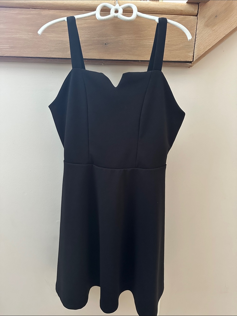 Zunie Black Notch-Neck A-Line Mini Dress with Wide Straps